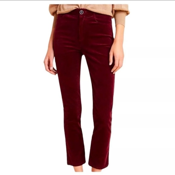 PAIGE Pants - PAIGE Hoxton Ankle Corduroy Skinny Jeans Burgundy Women's Size 32 Office